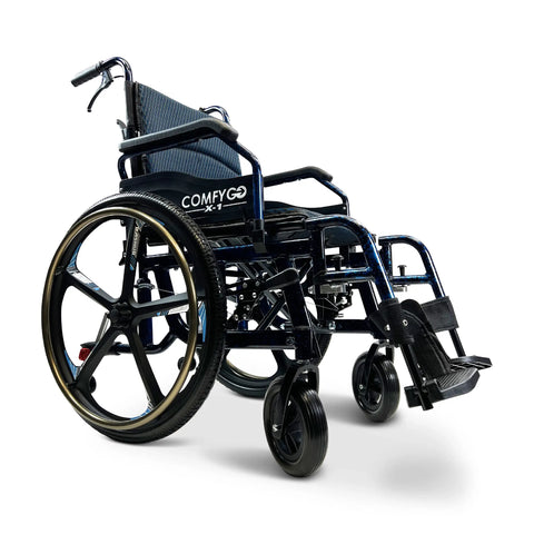 ComfyGO X-1 lichtgewicht handmatige rolstoel met snel afneembare wielen 