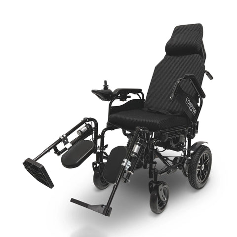 Sedia a rotelle elettrica telecomandata X-9, schienale reclinabile automaticamente e poggiagambe sollevabili 